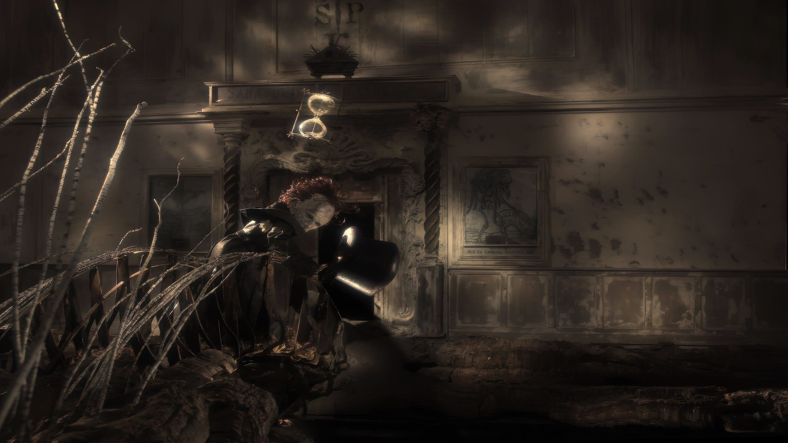 모래시계 표지판 아래 요양소